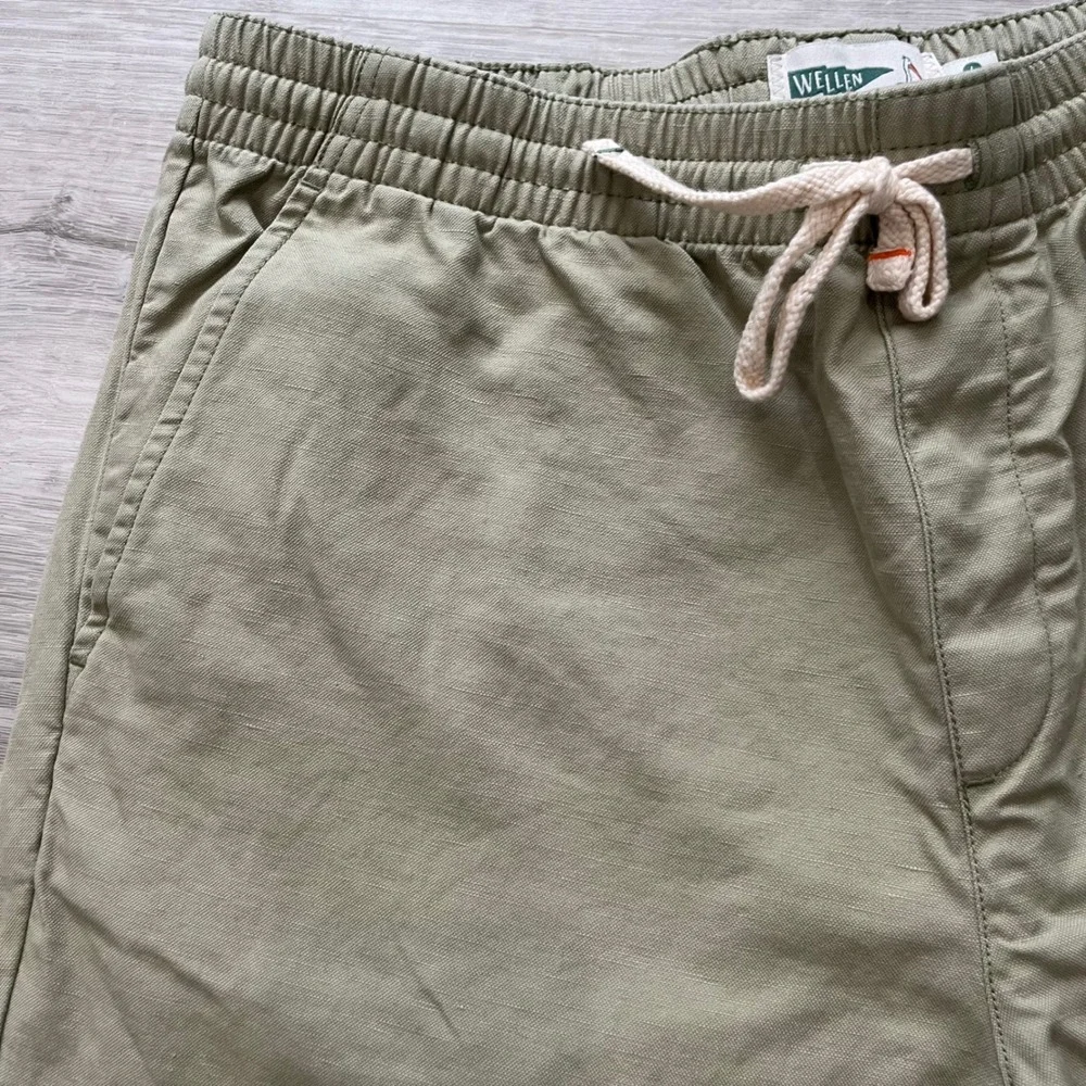 Wellen Easy Shorts Cotton Linen Dusty Olive Men's L Resort Wear Coastal Summer